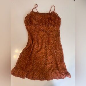 Gorgeous 100% chiffon Leith Terracotta Smocked Dress